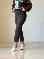 شلوار کتان قهوه ای کراپ استریت کد ۰۳۶۲۷ - Image 4